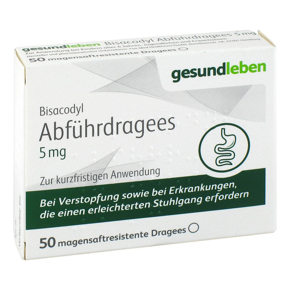 Das Produktfoto zeigt Bisacodyl Abführdragees 5 Mg (50 stk) PZN 12389753