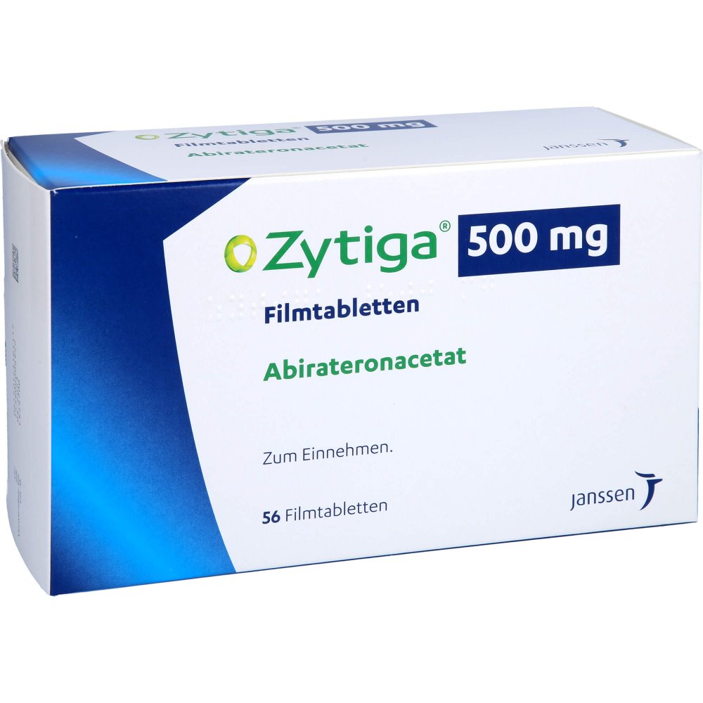 Das Produktfoto zeigt Zytiga 500 Mg Filmtabletten (56 stk) PZN 12410111