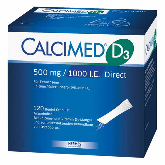 Calcimed D3 500 Mg/1000 I.E. Direct Granulat (120 stk)