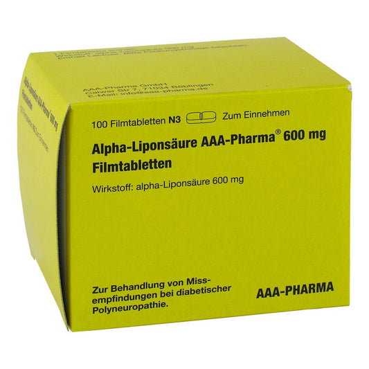 Alpha Liponsäure Aaa- Pharma 600 Mg Filmtabletten (100 stk)