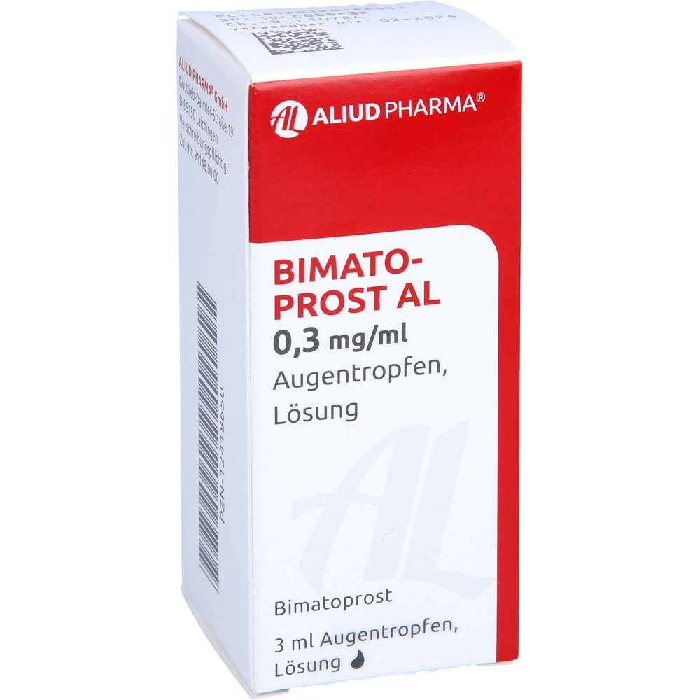 Das Produktfoto zeigt Bimatoprost Al 0,3 Mg/Ml Augentropfen Lösung (1X3 ml) PZN 12418650