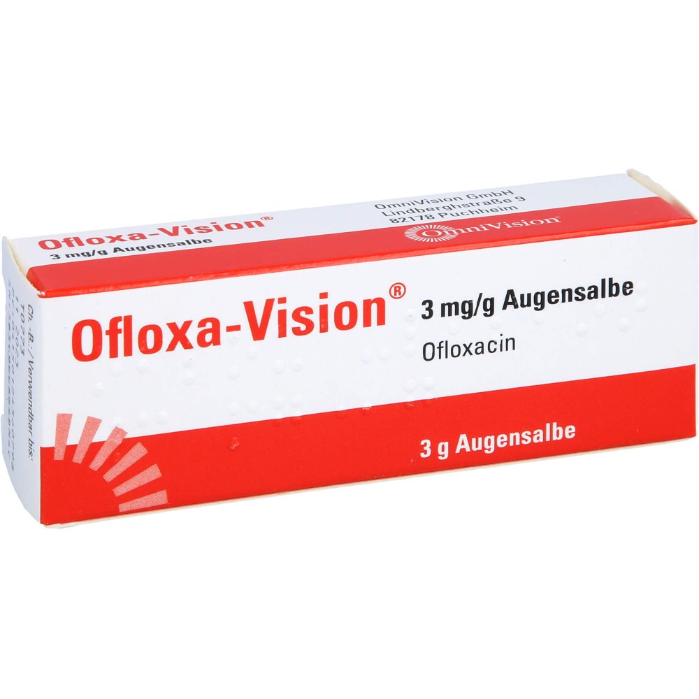 Das Produktfoto zeigt Ofloxa-Vision 3 Mg/G Augensalbe (3 g) PZN 12436079