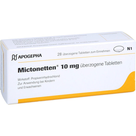 Das Produktfoto zeigt Mictonetten 10 Mg Überzogene Tabletten (28 stk) PZN 12438753