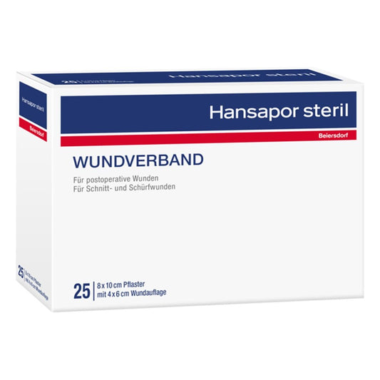 Das Produktfoto zeigt Hansapor Steril Wundverband 8x10 Cm (3 stk) PZN 12439971