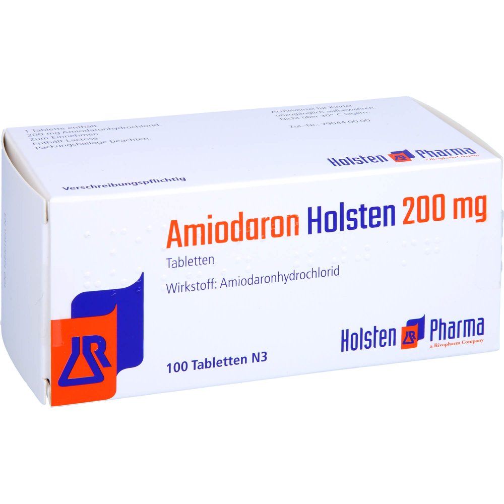 Das Produktfoto zeigt Amiodaron Holsten 200 Mg Tabletten (100 stk) PZN 12442252