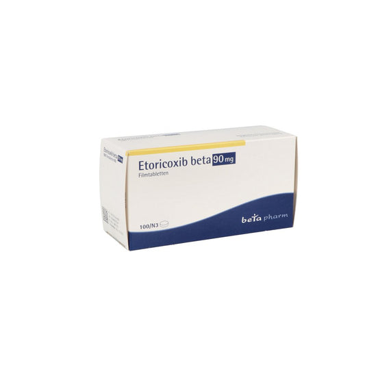 Das Produktfoto zeigt Etoricoxib Beta 90 Mg Filmtabletten (100 stk) PZN 12444280