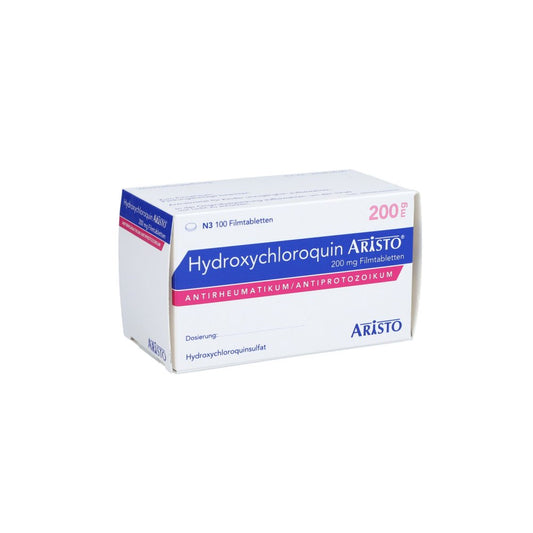 Das Produktfoto zeigt Hydroxychloroquin Aristo 200 Mg Filmtabletten (100 stk) PZN 12444587