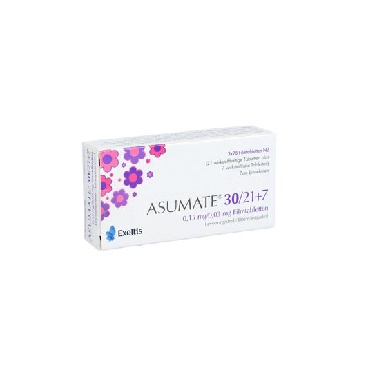 Asumate 30/21+7 0,15 Mg/0,03 Mg Filmtabletten (84 stk)