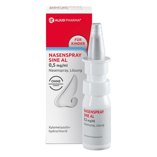 Das Produktfoto zeigt Nasenspray Sine Al 0,5 Mg/Ml Nasenspray (10 ml) PZN 12464118