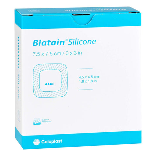 Das Produktfoto zeigt Biatain Silicone Schaumverband 7,5x7,5 Cm (10 stk) PZN 12464377