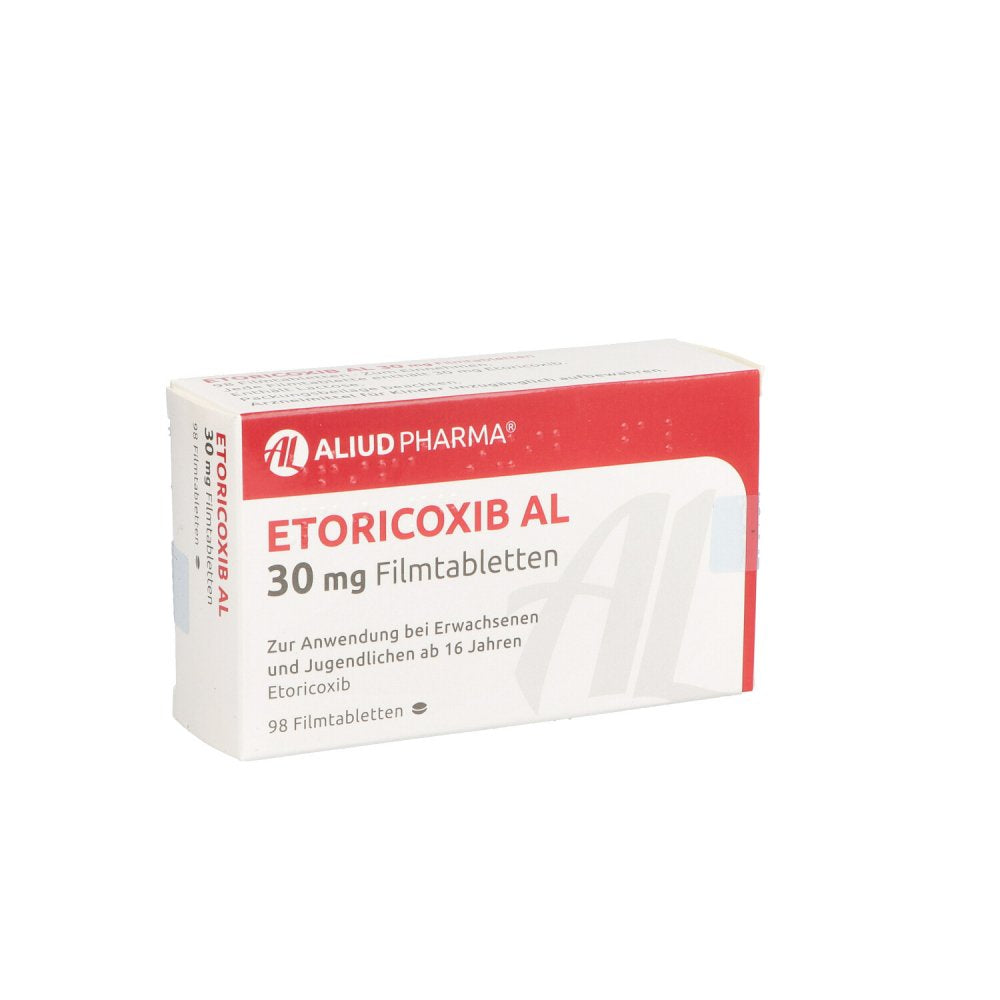 Das Produktfoto zeigt Etoricoxib Al 30 Mg Filmtabletten (98 stk) PZN 12464414