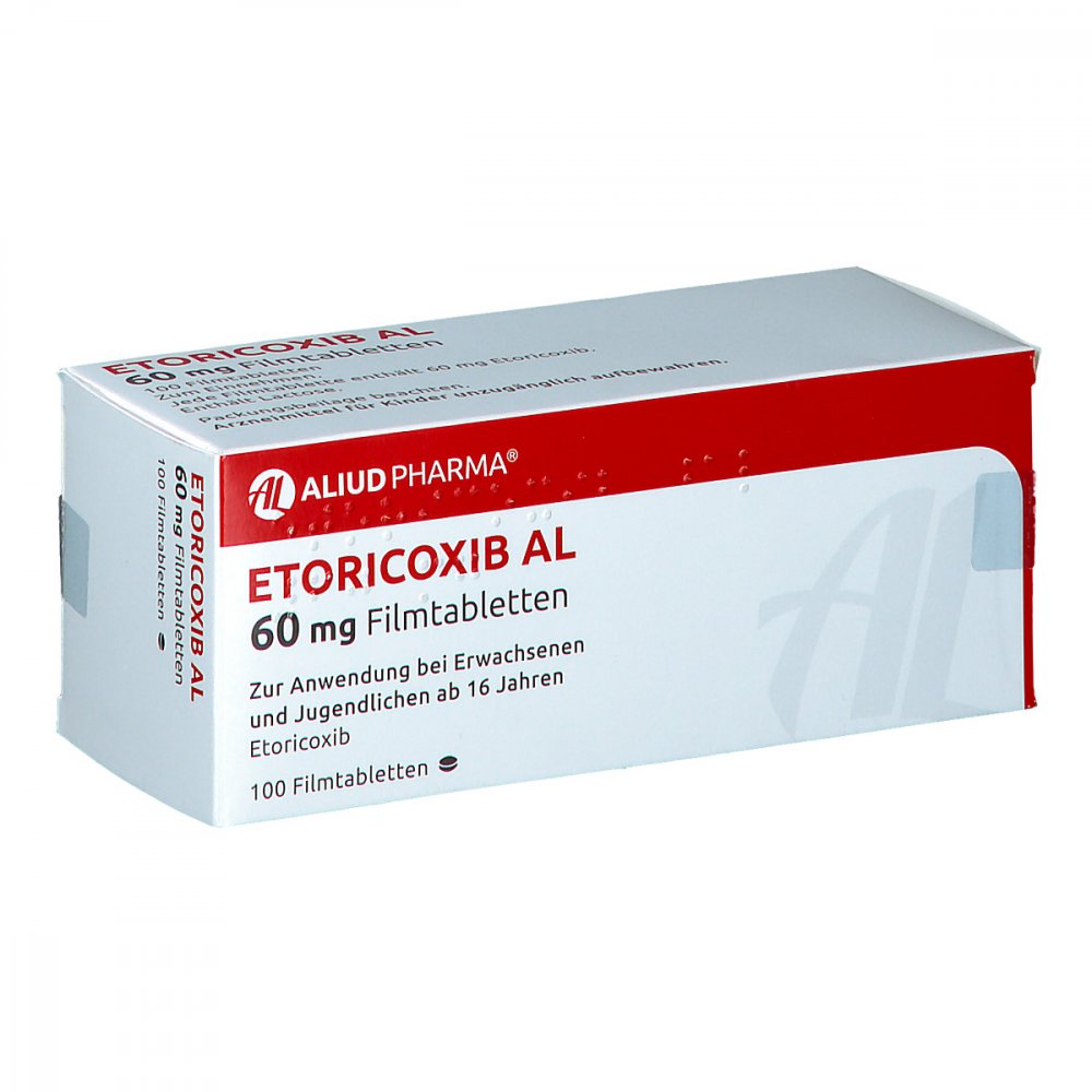 Das Produktfoto zeigt Etoricoxib Al 60 Mg Filmtabletten (100 stk) PZN 12464443