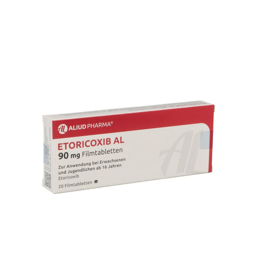 Das Produktfoto zeigt Etoricoxib Al 90 Mg Filmtabletten (20 stk) PZN 12464466