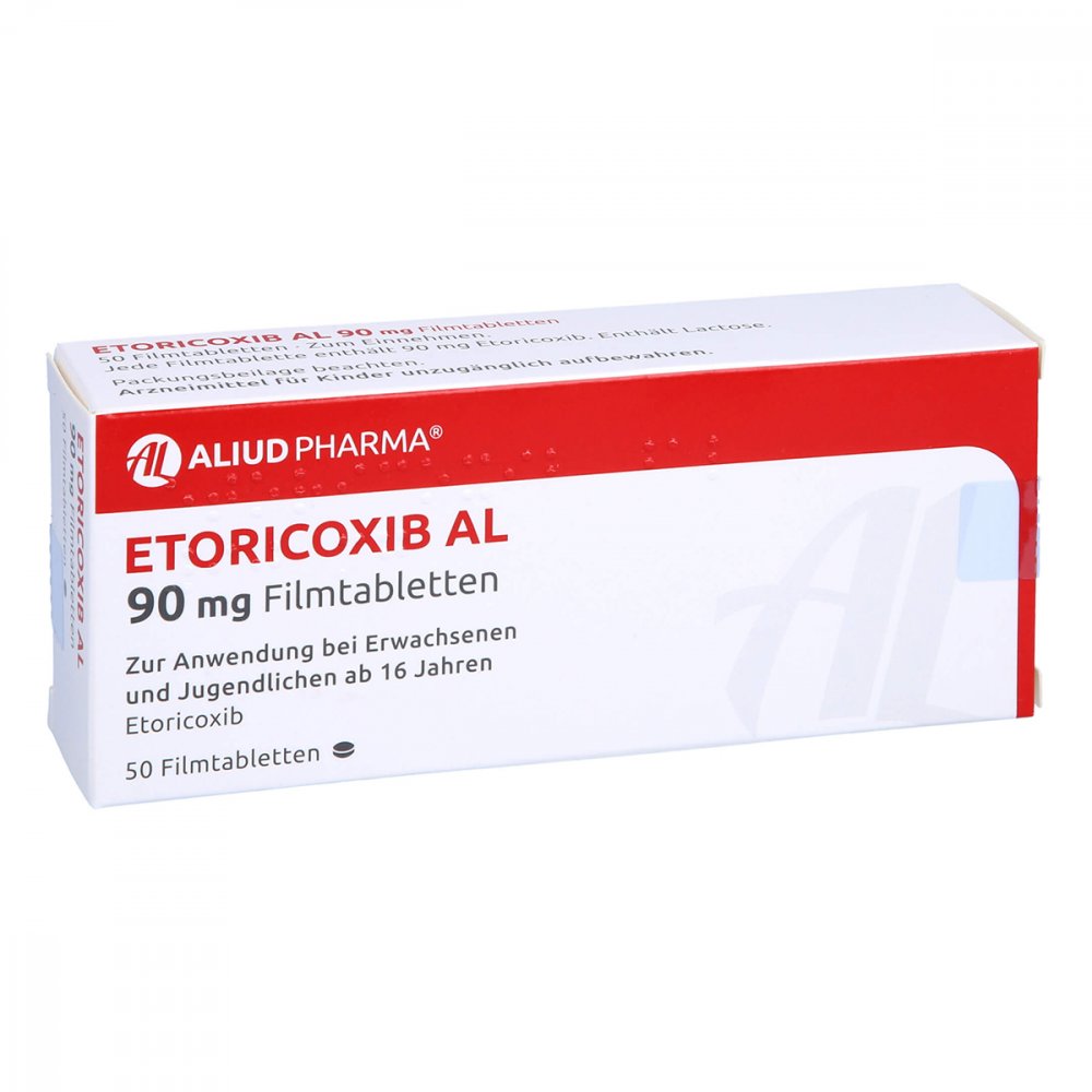 Das Produktfoto zeigt Etoricoxib Al 90 Mg Filmtabletten (50 stk) PZN 12464472