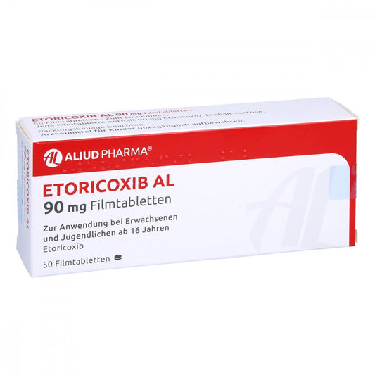 Das Produktfoto zeigt Etoricoxib Al 90 Mg Filmtabletten (50 stk) PZN 12464472