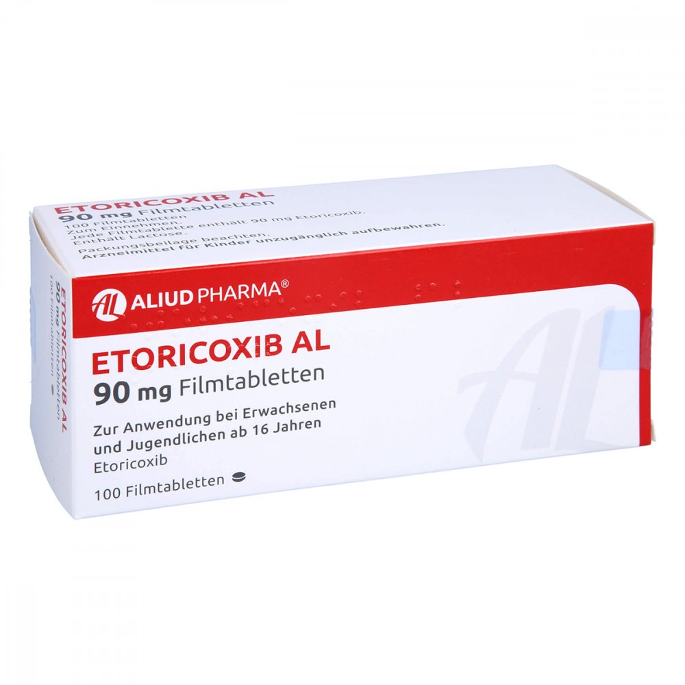 Das Produktfoto zeigt Etoricoxib Al 90 Mg Filmtabletten (100 stk) PZN 12464489