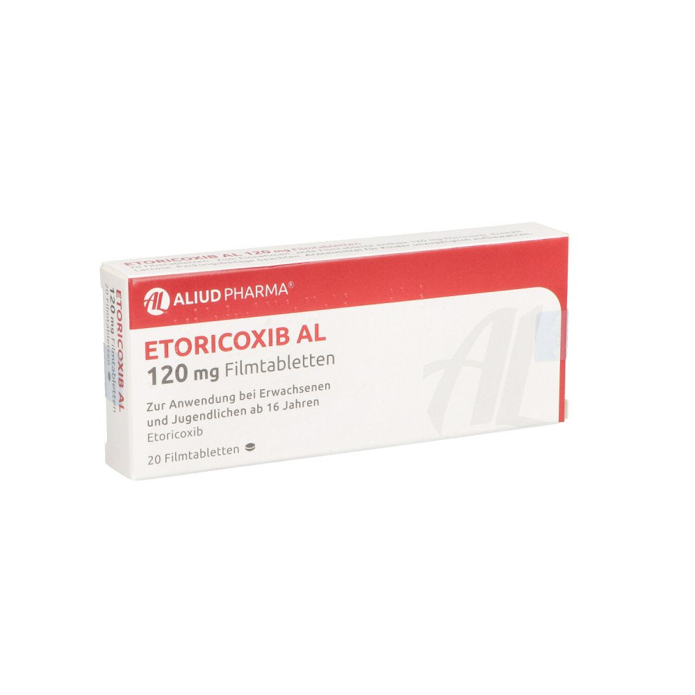 Das Produktfoto zeigt Etoricoxib Al 120 Mg Filmtabletten (20 stk) PZN 12464503