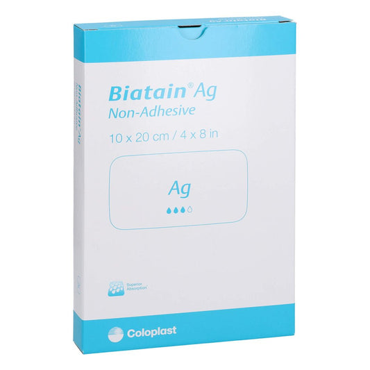 Das Produktfoto zeigt Biatain Ag Schaumverband 10x20 Cm Nicht Haftend (5 stk) PZN 12468814