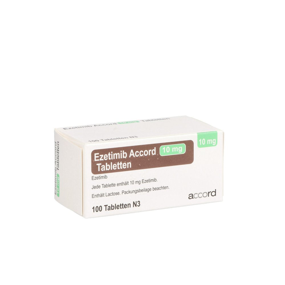 Das Produktfoto zeigt Ezetimib Accord 10 Mg Tabletten (100 stk) PZN 12469423
