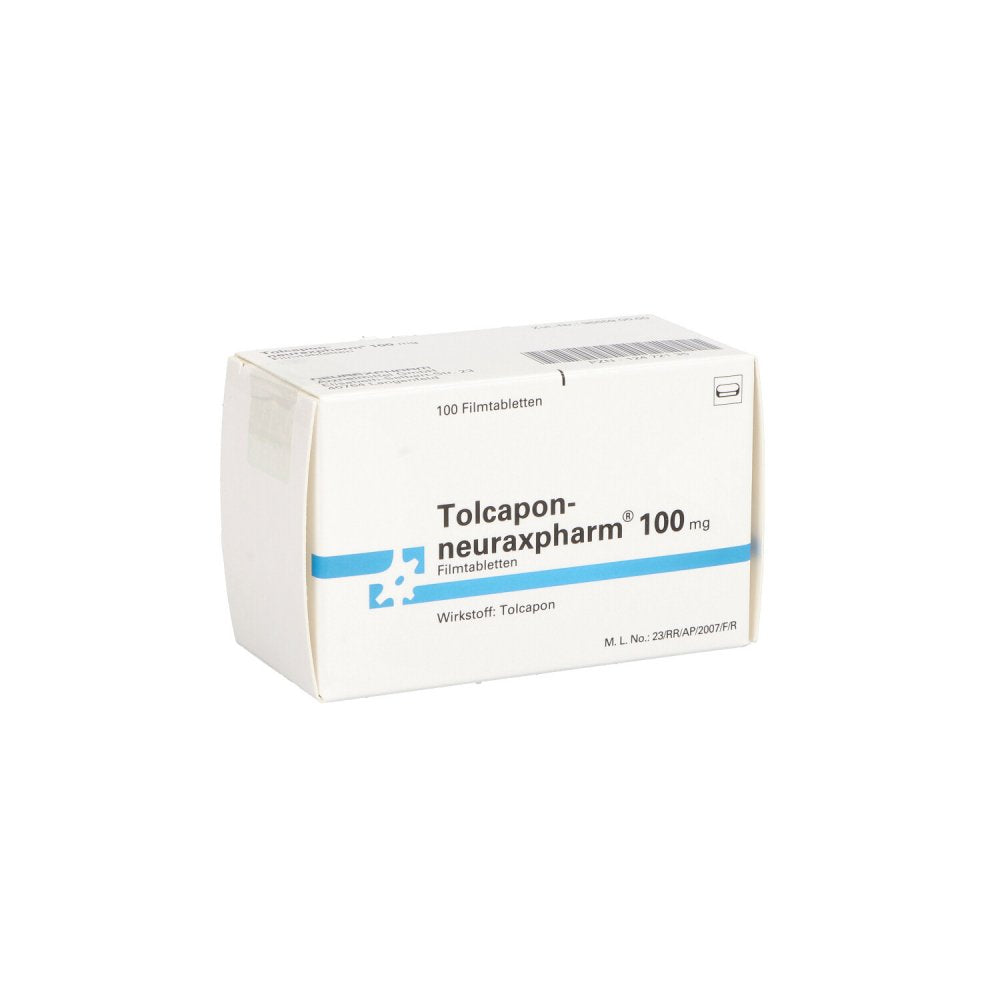 Das Produktfoto zeigt Tolcapon-Neuraxpharm 100 Mg Filmtabletten (100 stk) PZN 12472135