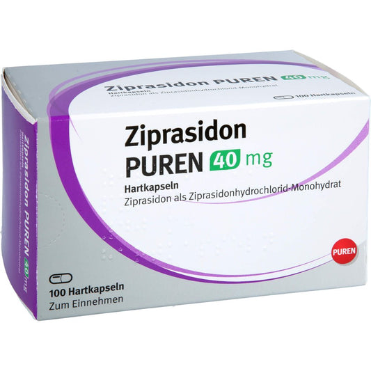 Das Produktfoto zeigt Ziprasidon Puren 40 Mg Hartkapseln (100 stk) PZN 12479568