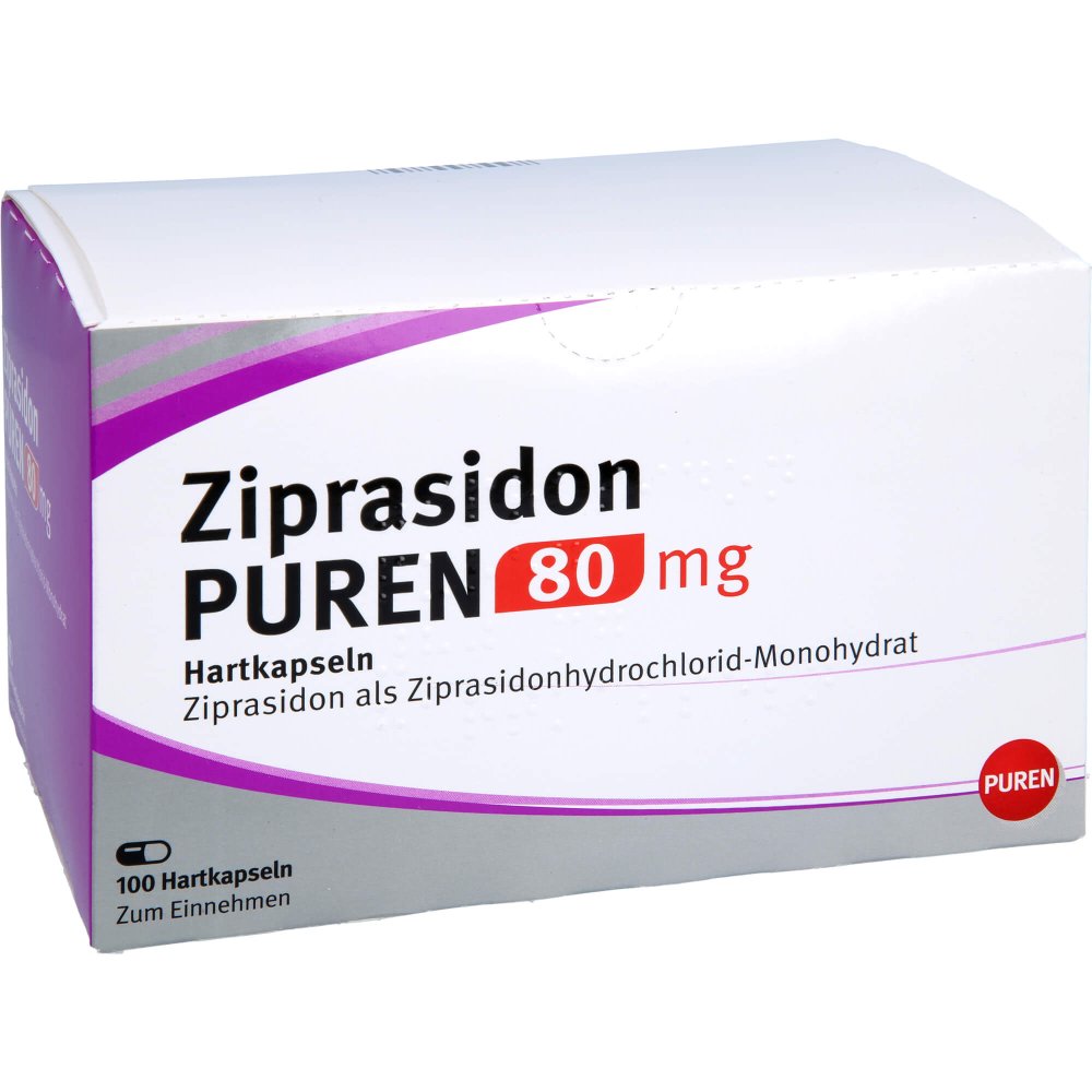 Das Produktfoto zeigt Ziprasidon Puren 80 Mg Hartkapseln (100 stk) PZN 12479628
