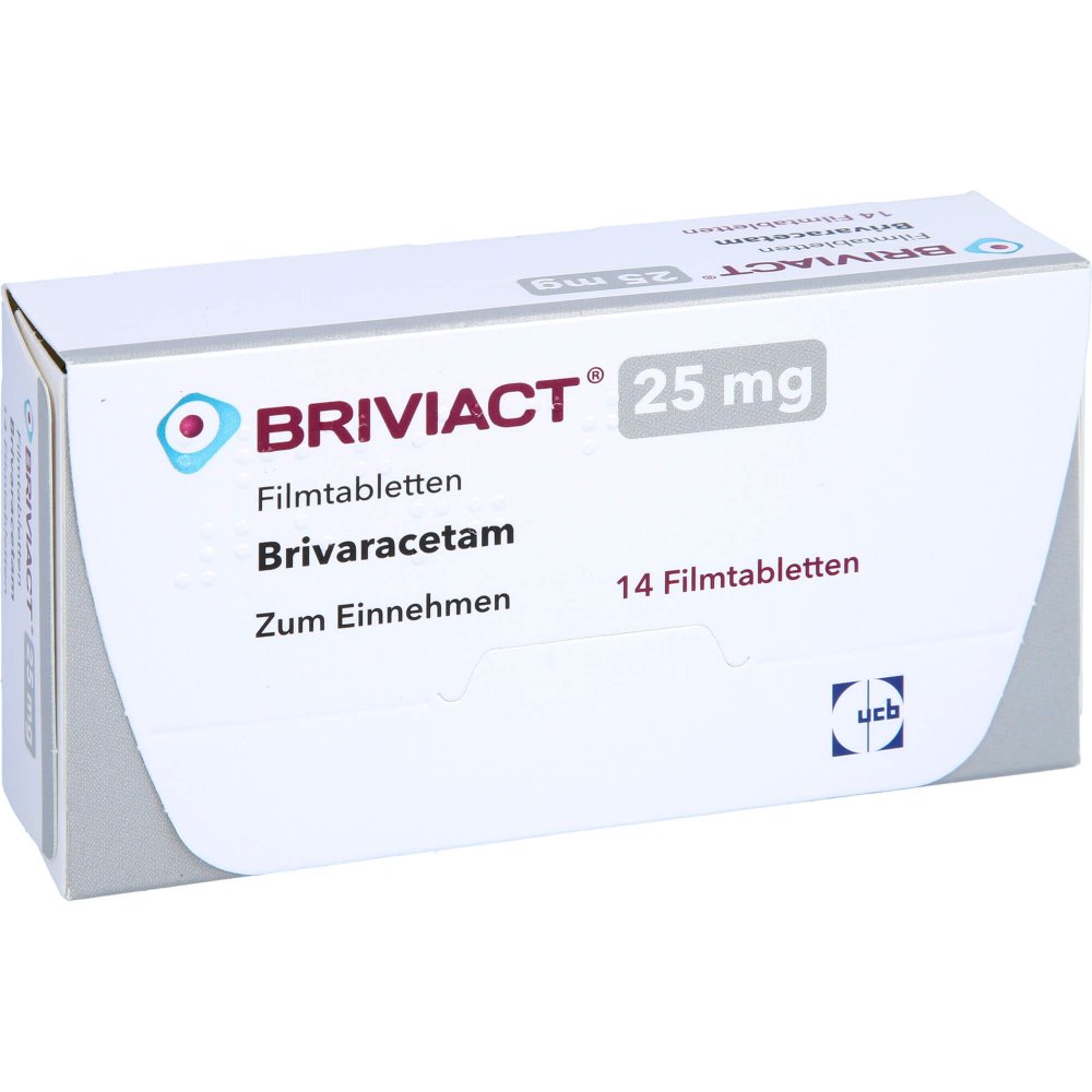 Das Produktfoto zeigt Briviact 25 Mg Filmtabletten (14 stk) PZN 12482501