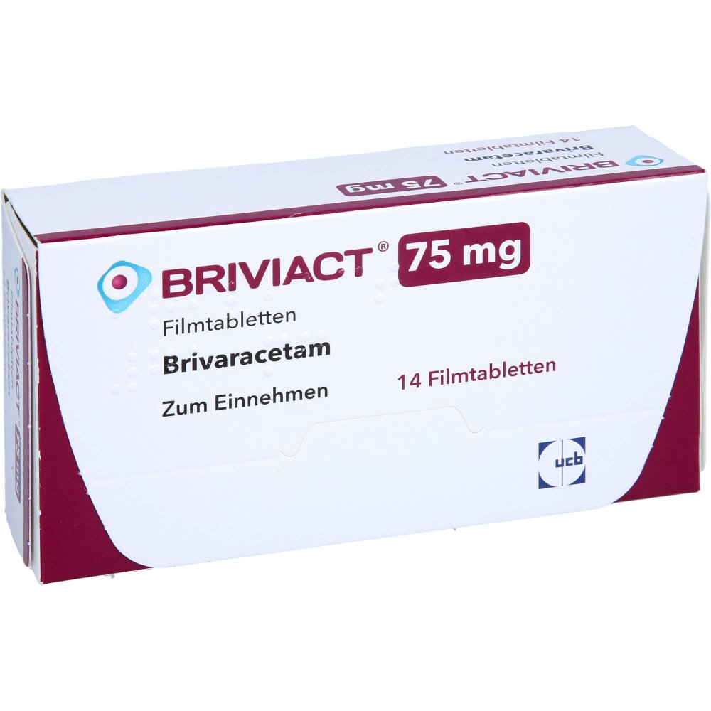 Das Produktfoto zeigt Briviact 75 Mg Filmtabletten (14 stk) PZN 12482576