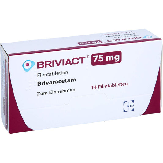 Das Produktfoto zeigt Briviact 75 Mg Filmtabletten (14 stk) PZN 12482576