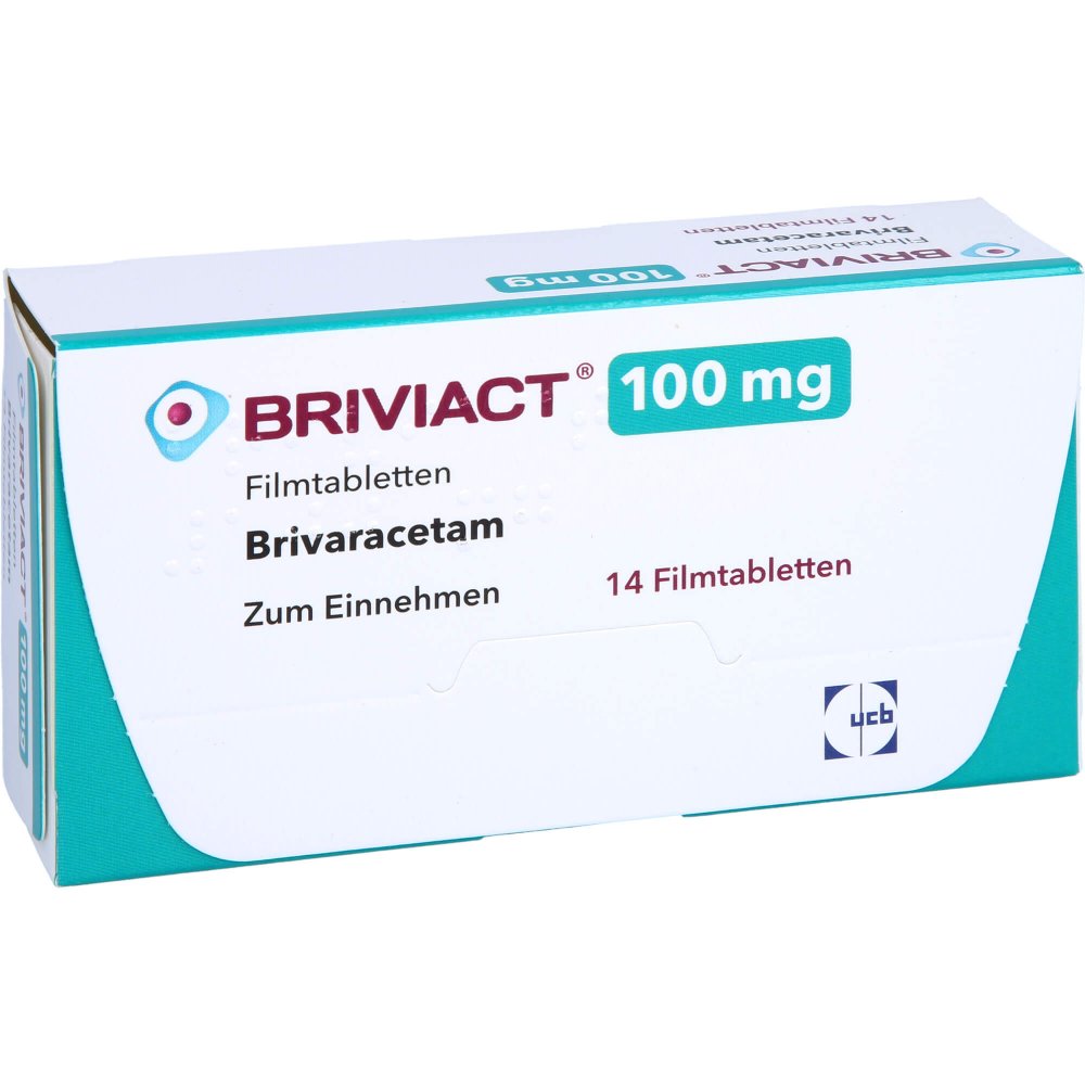 Das Produktfoto zeigt Briviact 100 Mg Filmtabletten (14 stk) PZN 12482607