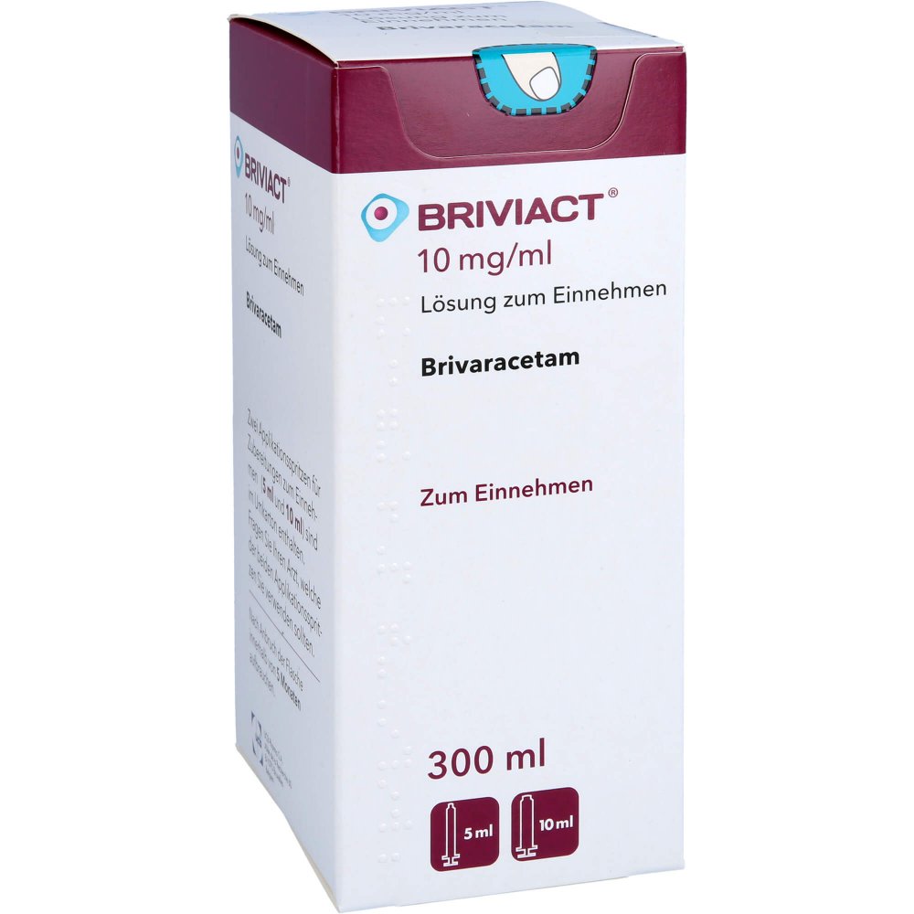 Das Produktfoto zeigt Briviact 10 Mg/Ml Lösung Zum Einnehmen (300 ml) PZN 12482642