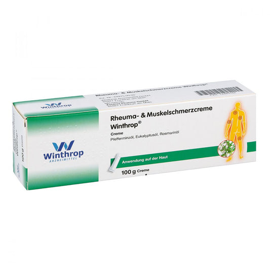 Das Produktfoto zeigt Rheuma- & Muskelschmerzcreme Winthrop (100 g) PZN 12483162