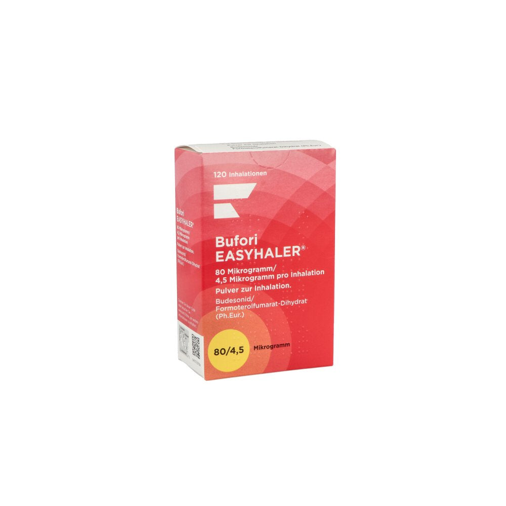 Das Produktfoto zeigt Bufori Easyhaler 80/4,5 Μg/Dosis 120 Ed (1 stk) PZN 12484138