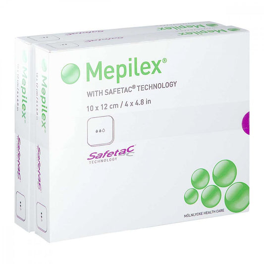 Das Produktfoto zeigt Mepilex 10x12 Cm Schaumverband (10 stk) PZN 12484931