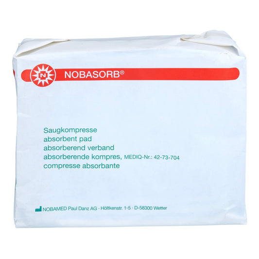 Das Produktfoto zeigt Nobasorb Saugkompressen 10x20 Cm (25 stk) PZN 12500624
