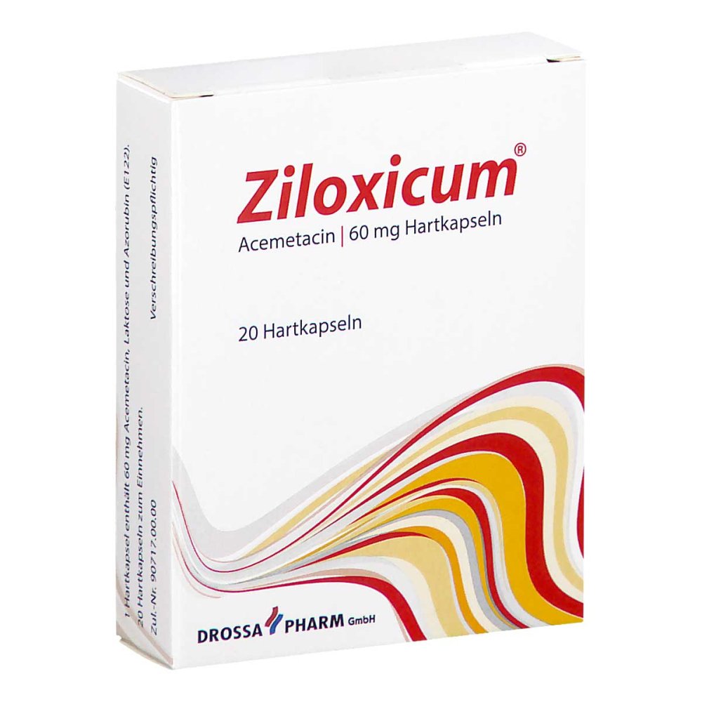 Das Produktfoto zeigt Ziloxicum 60 Mg Hartkapseln (20 stk) PZN 12502178