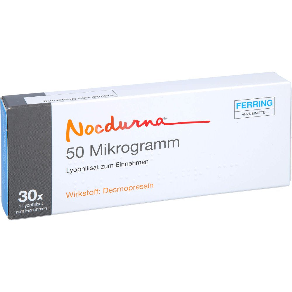 Das Produktfoto zeigt Nocdurna 50 Mikrogramm Lyophilisat Zum Einnehmen (30 stk) PZN 12511438