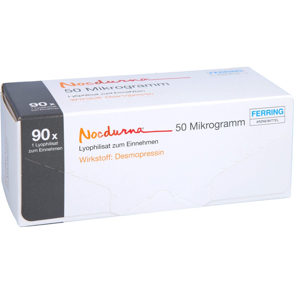 Das Produktfoto zeigt Nocdurna 50 Mikrogramm Lyophilisat Zum Einnehmen (90 stk) PZN 12511444