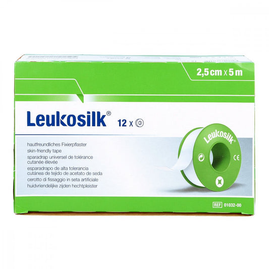 Das Produktfoto zeigt Leukosilk 2,5 Cmx5 M (12 stk) PZN 12526799