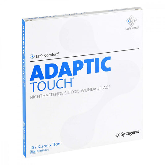 Das Produktfoto zeigt Adaptic Touch 12,7x15 Cm Nichthaft.Sil.Wundauflage (10 stk) PZN 12526865