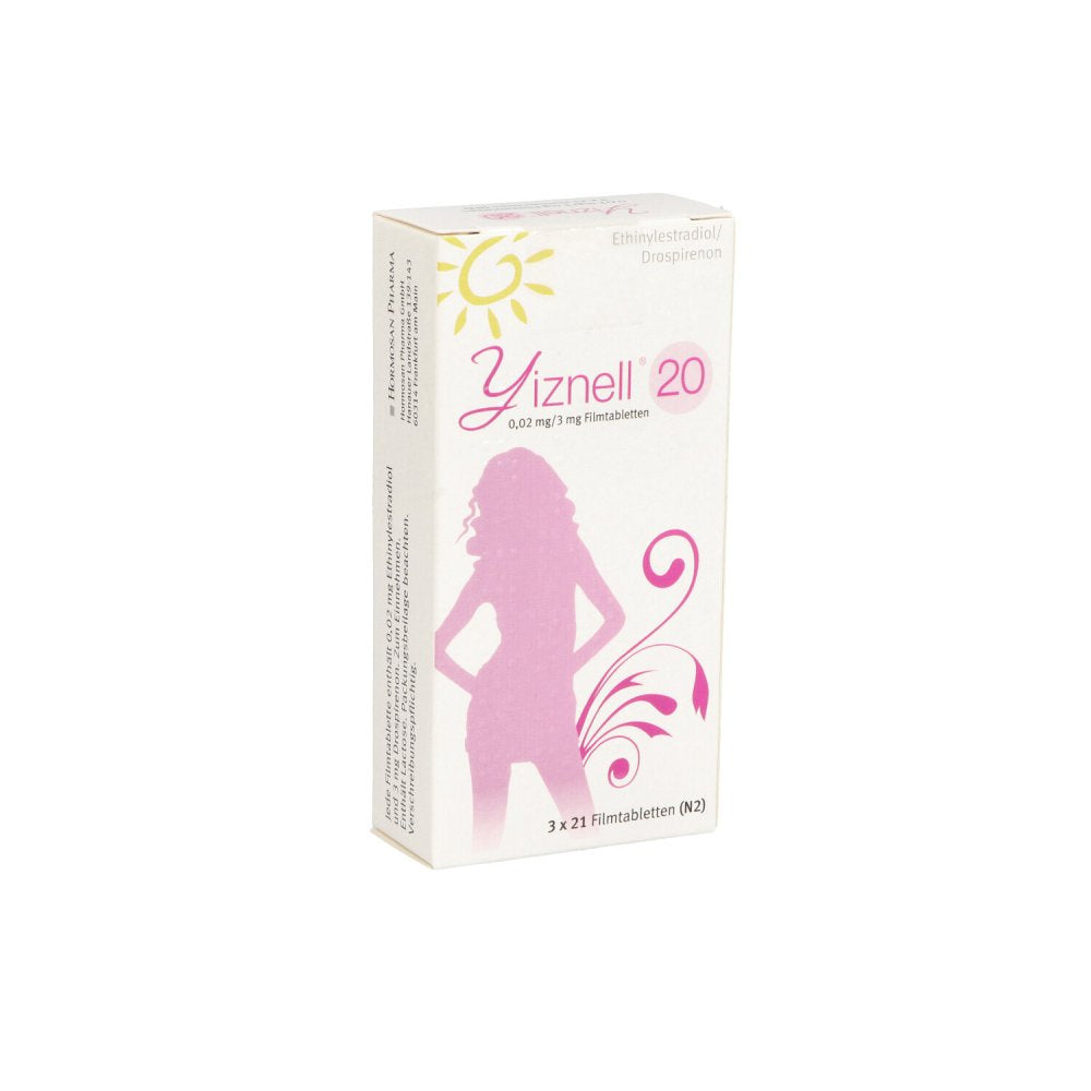 Das Produktfoto zeigt Yiznell 20 0,02 Mg/3 Mg Filmtabletten (3X21 stk) PZN 12541534
