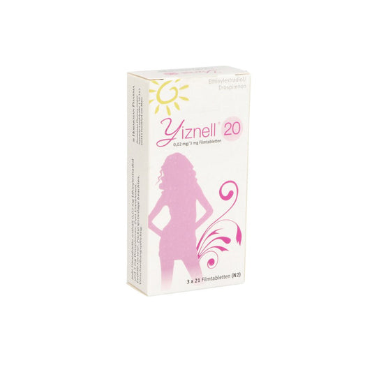 Das Produktfoto zeigt Yiznell 20 0,02 Mg/3 Mg Filmtabletten (3X21 stk) PZN 12541534