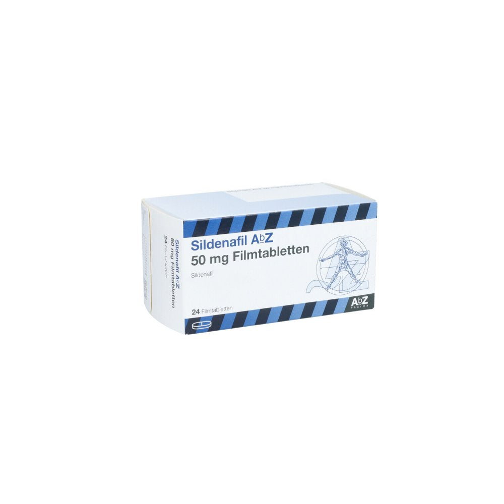 Das Produktfoto zeigt Sildenafil Abz 50 Mg Filmtabletten (24 stk) PZN 12542172
