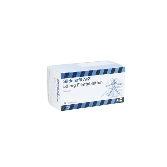 Das Produktfoto zeigt Sildenafil Abz 50 Mg Filmtabletten (24 stk) PZN 12542172
