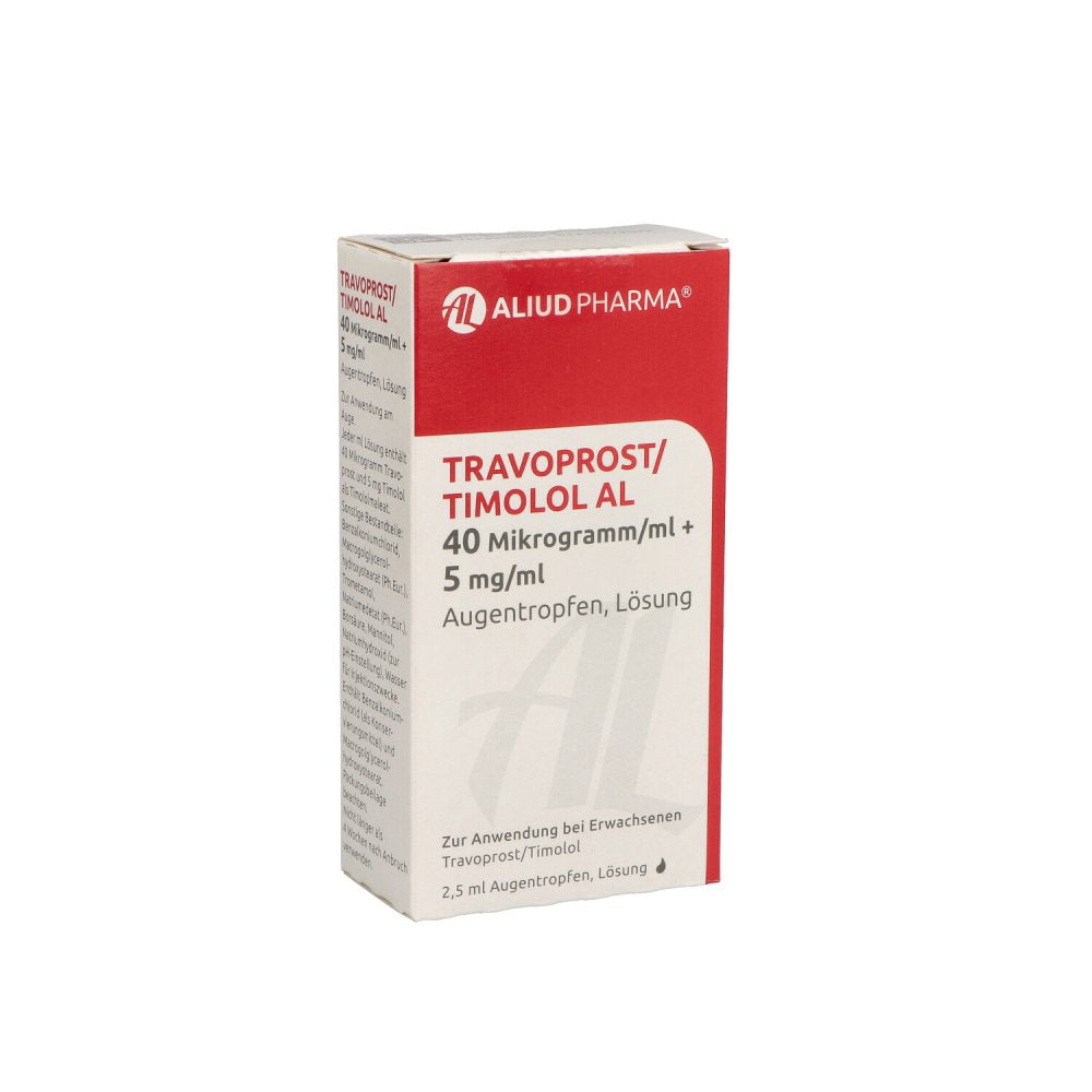 Das Produktfoto zeigt Travoprost/Timolol Al 40 Μg/Ml + 5 Mg/Ml Augentr. (2.5 ml) PZN 12545348