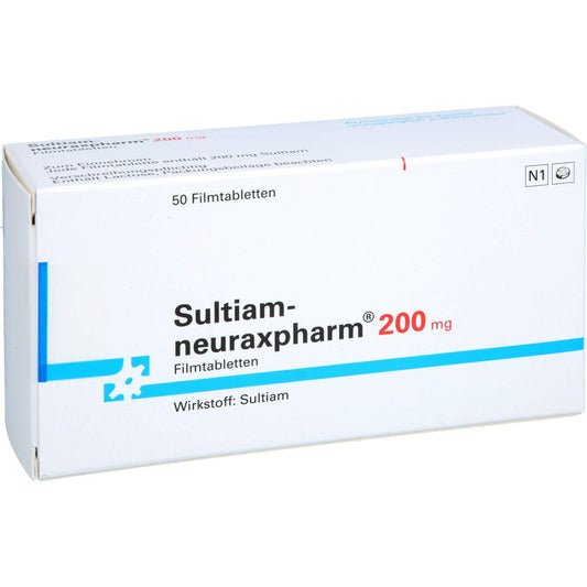 Das Produktfoto zeigt Sultiam-Neuraxpharm 200 Mg Filmtabletten (50 stk) PZN 12547442