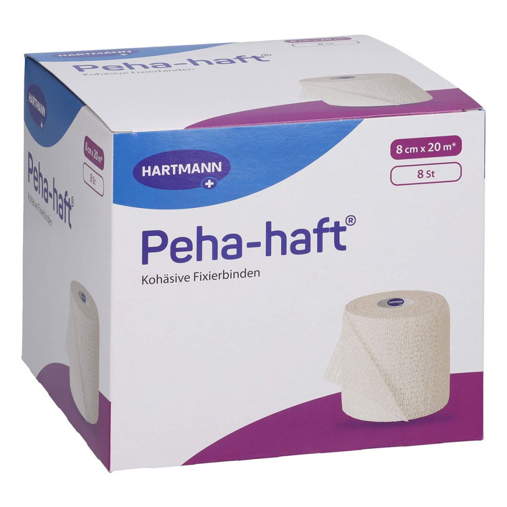 Das Produktfoto zeigt Peha-Haft Fixierbinde Latexfrei 8 Cmx20 M (8 stk) PZN 12550384