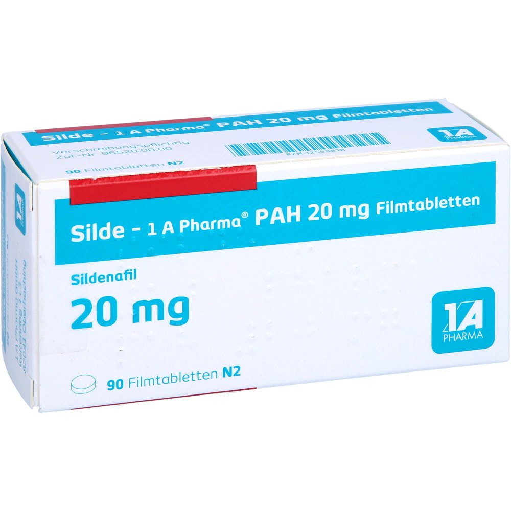 Das Produktfoto zeigt Silde-1a Pharma Pah 20 Mg Filmtabletten (90 stk) PZN 12559818