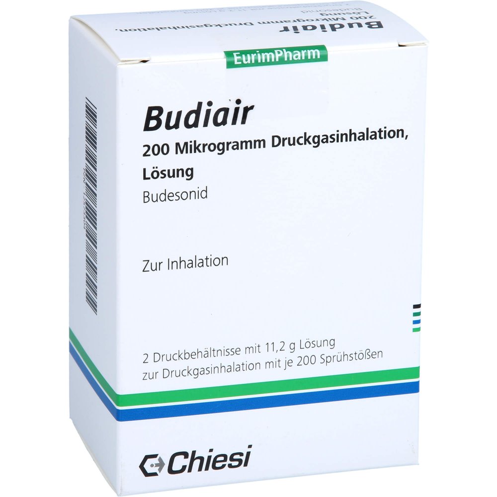 Das Produktfoto zeigt Budiair 200 Μg Standard Dosieraerosol (2 stk) PZN 12573304