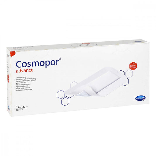 Das Produktfoto zeigt Cosmopor Advance Wundverband 10x25 Cm (10 stk) PZN 12577578